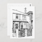 Zuhause Black Ink Typografie Postkarte (Vorne/Hinten)