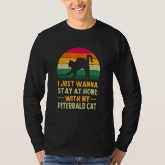 Zuhause bleibe mit My Peterbald Cat Funny Cat Mama T-Shirt