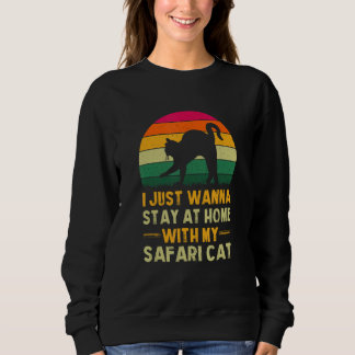 Zuhause bleibe mit My Safari Cat Funny Cat Mama Sp Sweatshirt