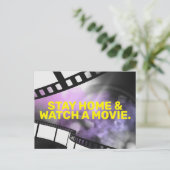 ZUHAUSE bleibe & SEHEN EINES FILMS Postkarte (Stehend Vorderseite)