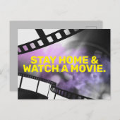 ZUHAUSE bleibe & SEHEN EINES FILMS Postkarte (Vorne/Hinten)