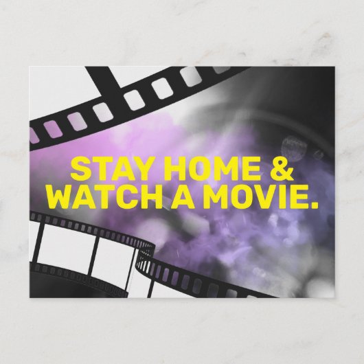 ZUHAUSE bleibe & SEHEN EINES FILMS Postkarte (Vorderseite)