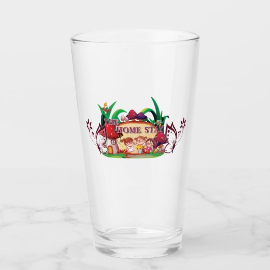 Zuhause Bleibe Trinkbehälter Glas (Vorderseite)
