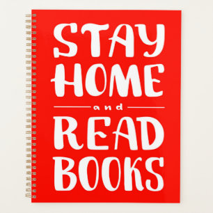 Zuhause bleibe und Bücher lesen Planer