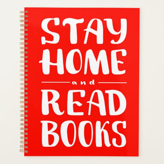 Zuhause bleibe und Bücher lesen Planer (Vorderseite)