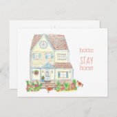 Zuhause Bleibe Zuhause soziale Distanznotiz Postkarte (Vorne/Hinten)