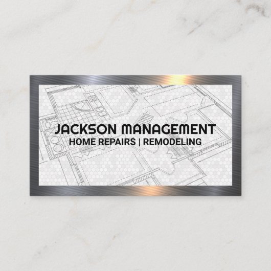 Zuhause Blue Prints | Kommerzieller Bau Visitenkarte (Vorderseite)