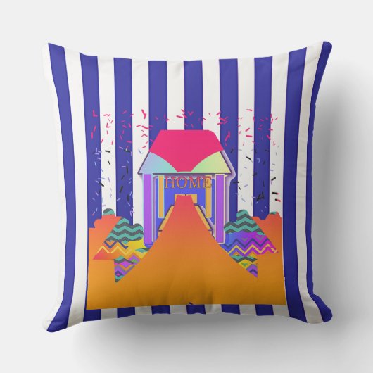 Zuhause Blue Stripes Kissen (Rückseite)