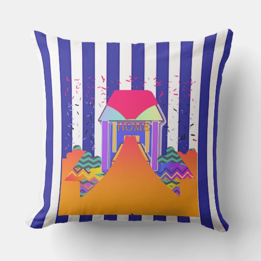 Zuhause Blue Stripes Kissen (Vorderseite)