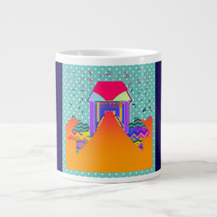 ZUHAUSE Blue White Dot Housewarming Geschenk Jumbo-Tasse