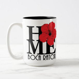 ZUHAUSE Boca Raton Red Hibiskus 15oz Zweifarbige Tasse