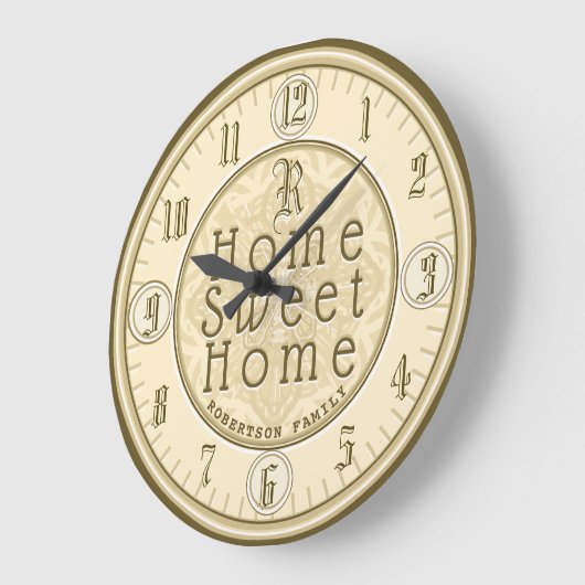 Zuhause-Bonbon-Zuhause Große Wanduhr (Winkel)