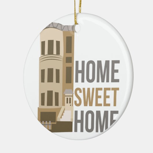 Zuhause-Bonbon-Zuhause Keramikornament (Links)