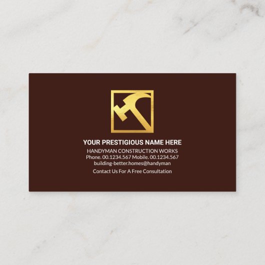 Zuhause Border Visitenkarte (Rückseite)