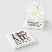 ZUHAUSE Boulder Colorado Steinuntersetzer (Seitenansicht)