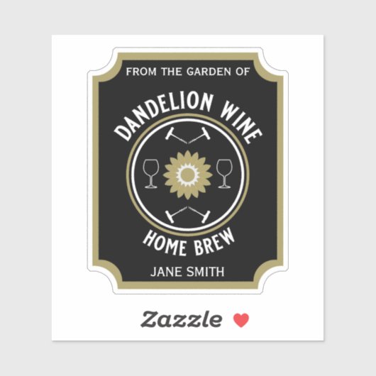 Zuhause Braut Dandelion Wine Custom Aufkleber (Blatt)