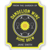 Zuhause Braut Dandelion Wine Custom Aufkleber (Vorderseite)