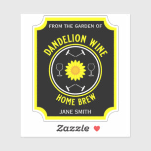 Zuhause Braut Dandelion Wine Custom Aufkleber