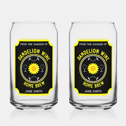 Zuhause Braut Dandelion Wine Custom Dosenglas (Vorderseite)