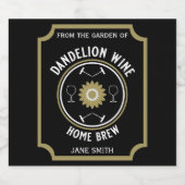 Zuhause Braut Dandelion Wine Custom Schaumweinetikett (Einzelnes Label)