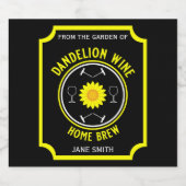 Zuhause Braut Dandelion Wine Custom Schaumweinetikett (Einzelnes Label)