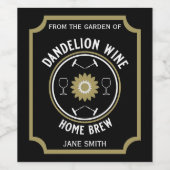Zuhause Braut Dandelion Wine Custom Weinetikett (Einzelnes Label)