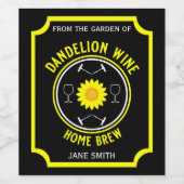 Zuhause Braut Dandelion Wine Custom Weinetikett (Einzelnes Label)
