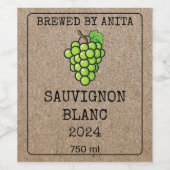 Zuhause Brechen White Wine Kraft Paper Style Weinetikett (Einzelnes Label)