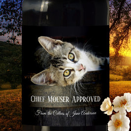 Zuhause Brew Funny Cat Weinetikett