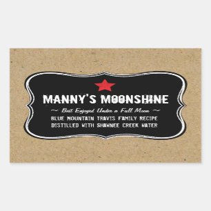 Zuhause Brew oder Moonshine-Geschenketikett Rechteckiger Aufkleber