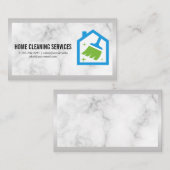 Zuhause-Broom-Logo | Marmor Visitenkarte (Vorne/Hinten)