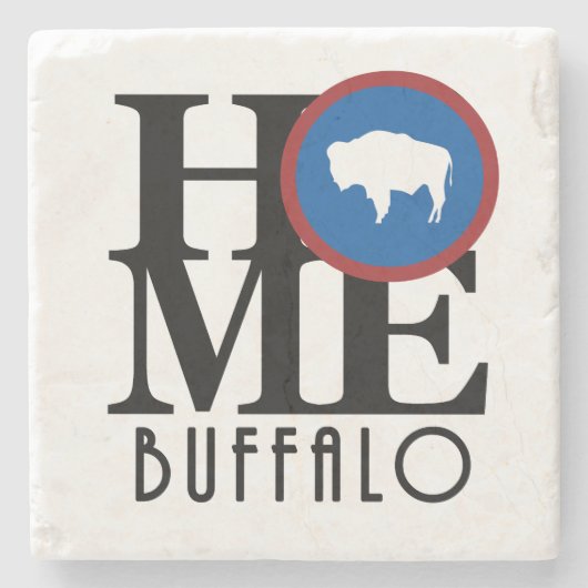 ZUHAUSE Buffalo Wyoming Steinuntersetzer (Vorderseite)