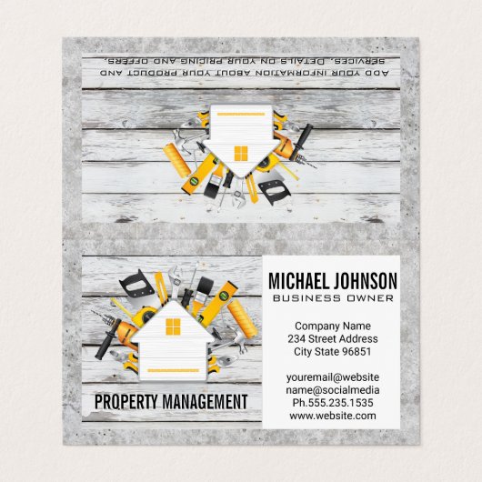 Zuhause-Build-Logo | Bau Visitenkarten (Außenseite Aufgefaltet)