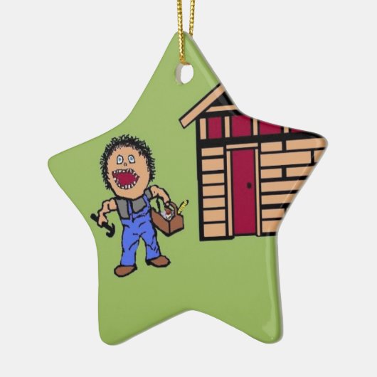 Zuhause Builder Handyman Keramik Ornament (Links)