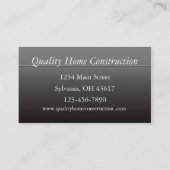 Zuhause Builder Visitenkarte (Rückseite)