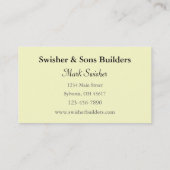 Zuhause Builder Visitenkarte (Rückseite)