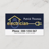 Zuhause Bulb Gold Electrical Circuit Plug Visitenkarte (Vorderseite)