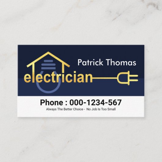 Zuhause Bulb Gold Electrical Circuit Plug Visitenkarte (Vorderseite)