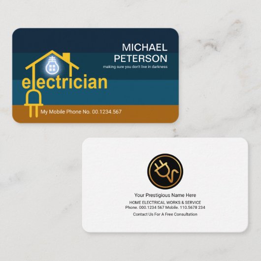 Zuhause Bulb Plug-Schaltung Visitenkarte (Vorne/Hinten)