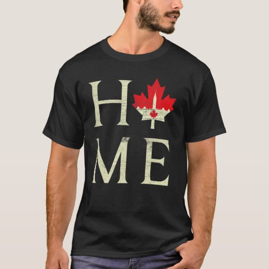 Zuhause Canada Day Maple Proud Canadian Fl T-Shirt (Vorderseite)