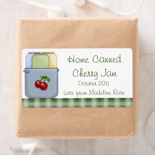 Zuhause Canned Cherry Jam Jar Label (personalisier (Insitu)