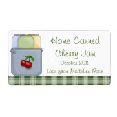 Zuhause Canned Cherry Jam Jar Label (personalisier (Vorne)