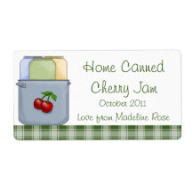 Zuhause Canned Cherry Jam Jar Label (personalisier