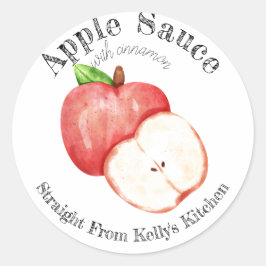 Zuhause Canning Apple Zimt Sauce Food Label Runder Aufkleber