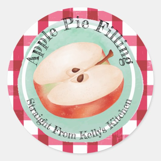 Zuhause Canning Business Apple Pie Filling Label Runder Aufkleber (Vorderseite)