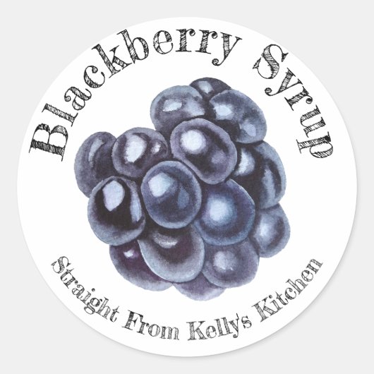 Zuhause Canning Business BlackBerry Sirup Food Lab Runder Aufkleber (Vorderseite)