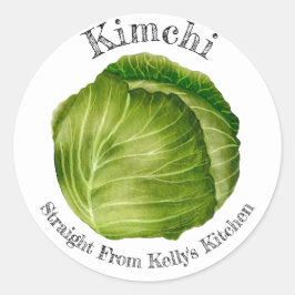 Zuhause Canning Business Cabbage Kimchi Food Label Runder Aufkleber