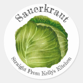 Zuhause Canning Business Cabbage Sauerkraut Food Runder Aufkleber