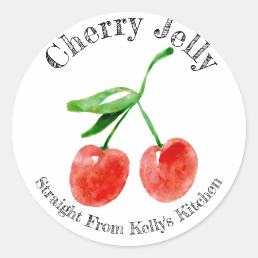 Zuhause Canning Business Cherry Jelly Food Label Runder Aufkleber (Vorderseite)