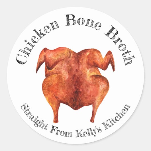 Zuhause Canning Business Chicken Broth Food Label Runder Aufkleber (Vorderseite)